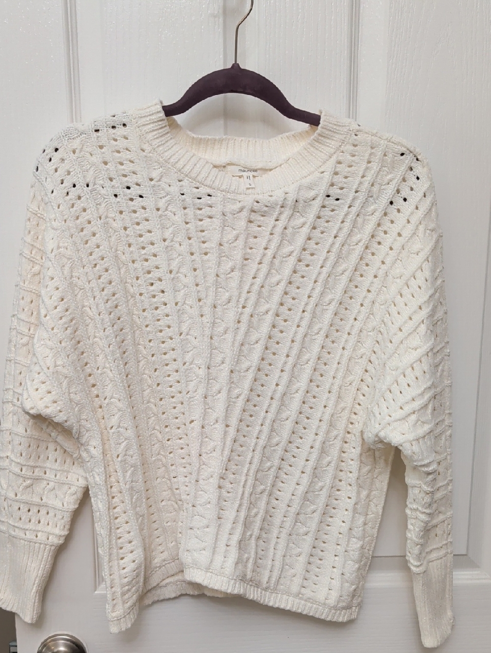 Maurices NWT Cream Cable Knit Sweater Women' Small Cottagecore Coastal Fisherman